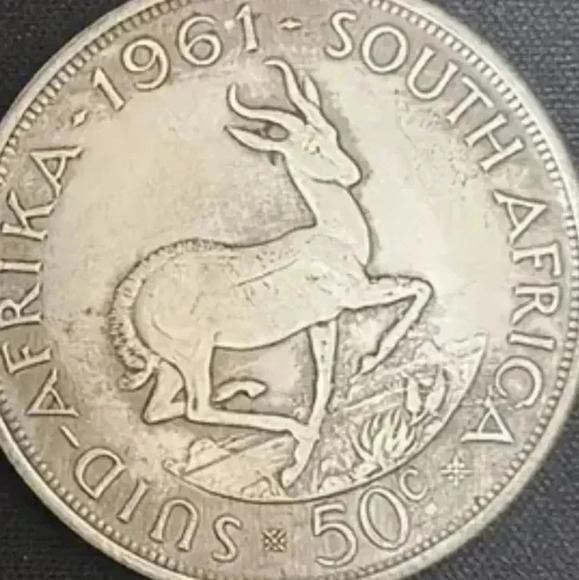 1961 South Africa 50 cent Hobo coin. Rare coin. NWT - Picture 2 of 8